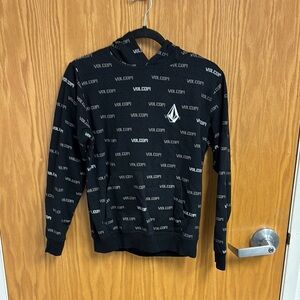 Volcom Black Hoodie with Logo Pattern